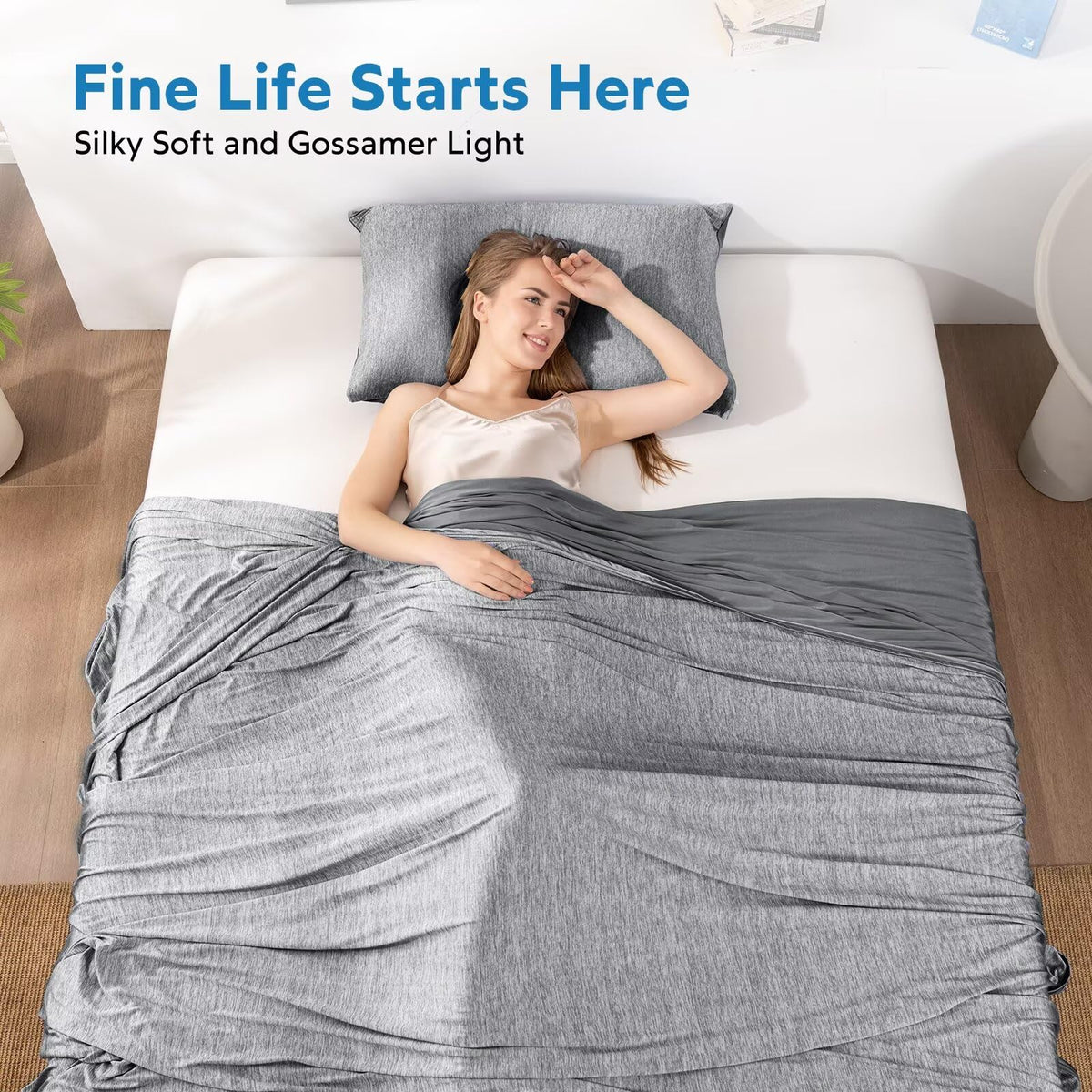 HOMFINE blanket on couch or bed for cooling relief