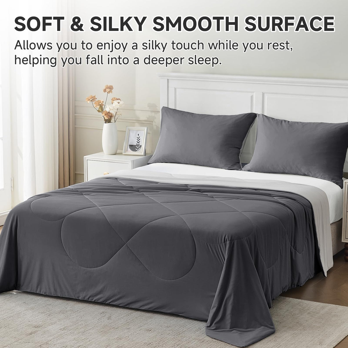 Breathable polyester inner fill provides air flow and softness