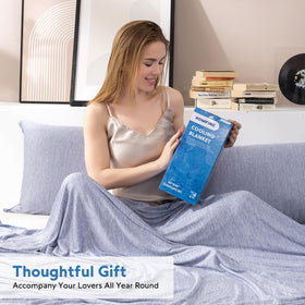HOMFINE cooling blanket blue color highlighting stylish design
