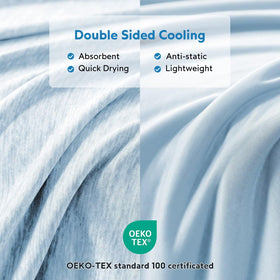 Folded HOMFINE cooling blanket shows its lightweight, portable design.