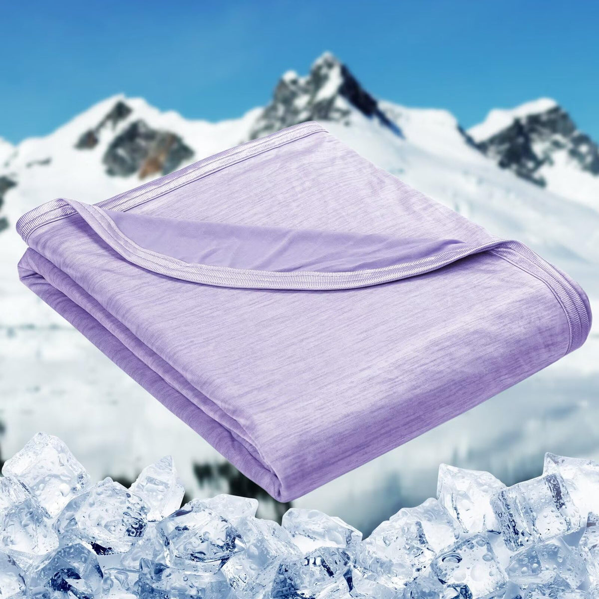 HOMFINE cooling blanket front view with mica nylon and polyester for breathable cooling