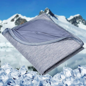 HOMFINE cooling blanket front view shows two-sided breathable design for hot sleepers