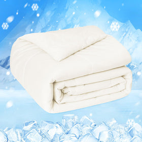 HOMFINE cooling blanket king size beige keeps hot sleepers comfortable