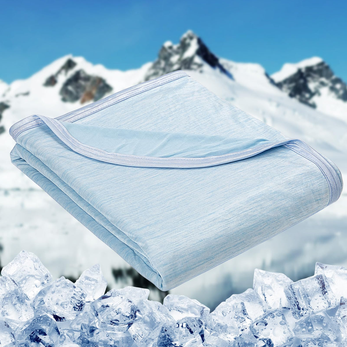 HOMFINE cooling blanket front view highlights breathable fabric for hot sleepers