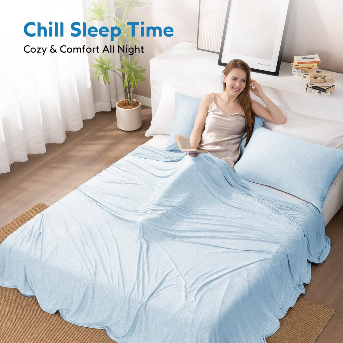 HOMFINE cooling blanket reverse mica nylon side provides soft spring–autumn warmth