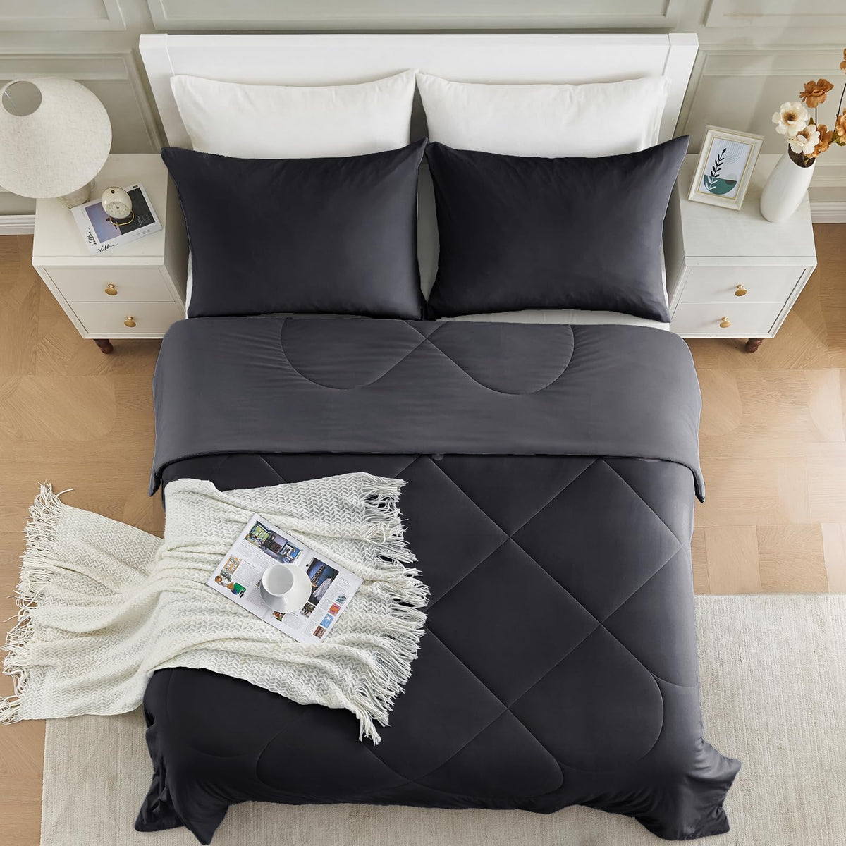 HOMFINE cooling blanket silky finish offers soft, breathable comfort