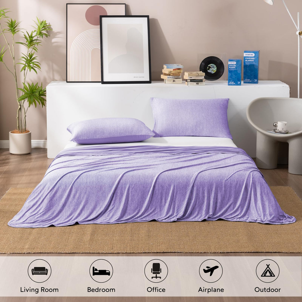 HOMFINE cooling blanket travel-friendly compact size