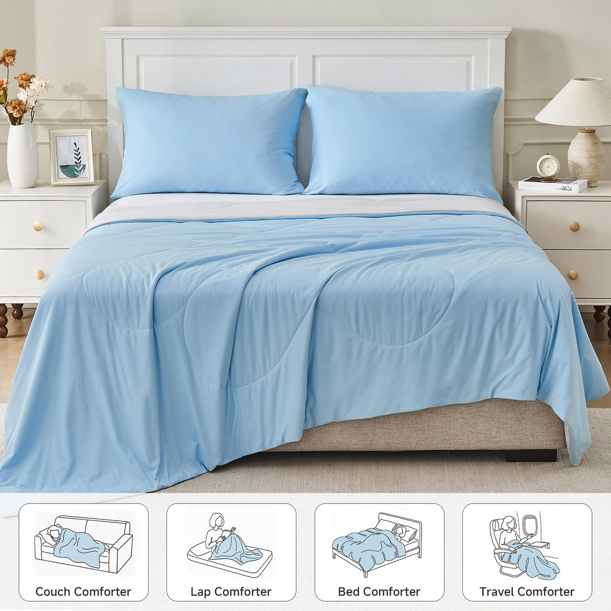 HOMFINE easy-care blanket is machine washable for quick upkeep.