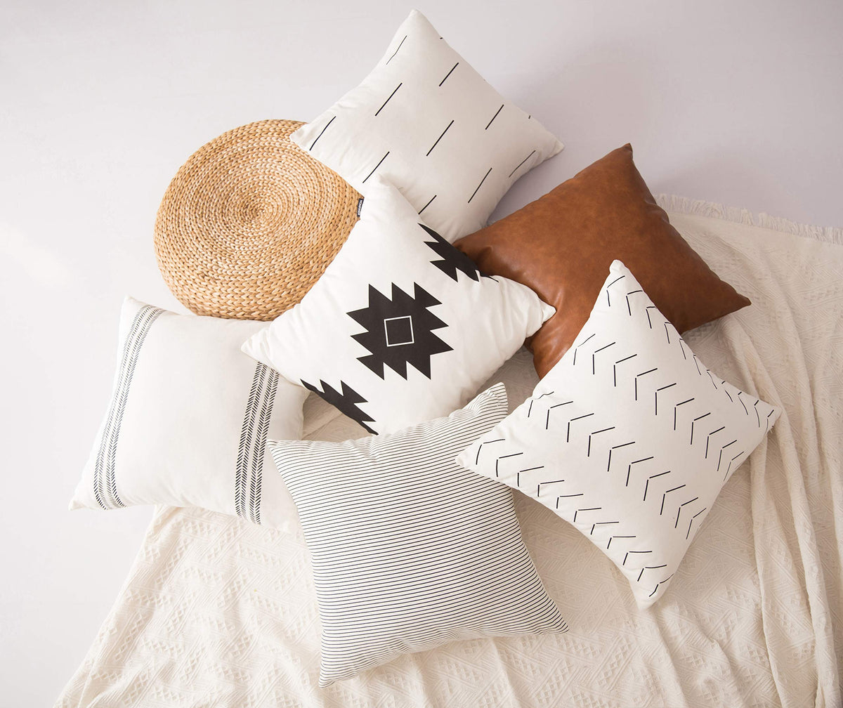 HOMFINER cognac-brown cushion cover complements bedrooms, living rooms, and offices