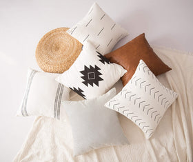 HOMFINER cognac-brown cushion cover complements bedrooms, living rooms, and offices