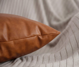 HOMFINER 18x18 vegan leather cover with durable seams for long-lasting use