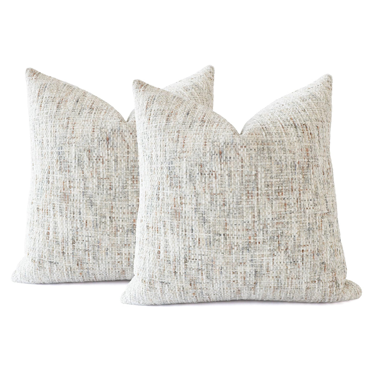 HOMFINER textured neutral pillow cover front view; soft chenille adds cozy texture to your sofa