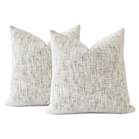 HOMFINER textured neutral pillow cover front view; soft chenille adds cozy texture to your sofa