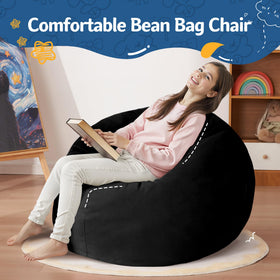 Double-stitched seams on Homguava bean bag chair for durability