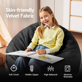 Removable washable cover on Homguava bean bag chair for quick cleaning