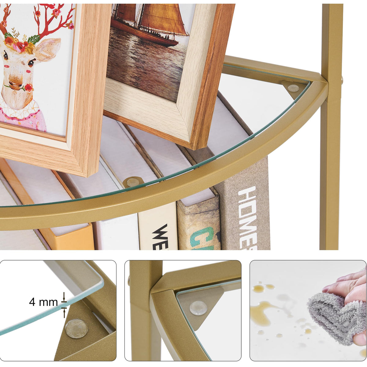 Homhedy arch design fits neatly into tight wall corners.