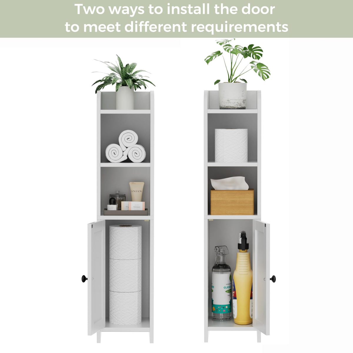 Homhedy 31-inch tall storage maximizes small bathrooms.