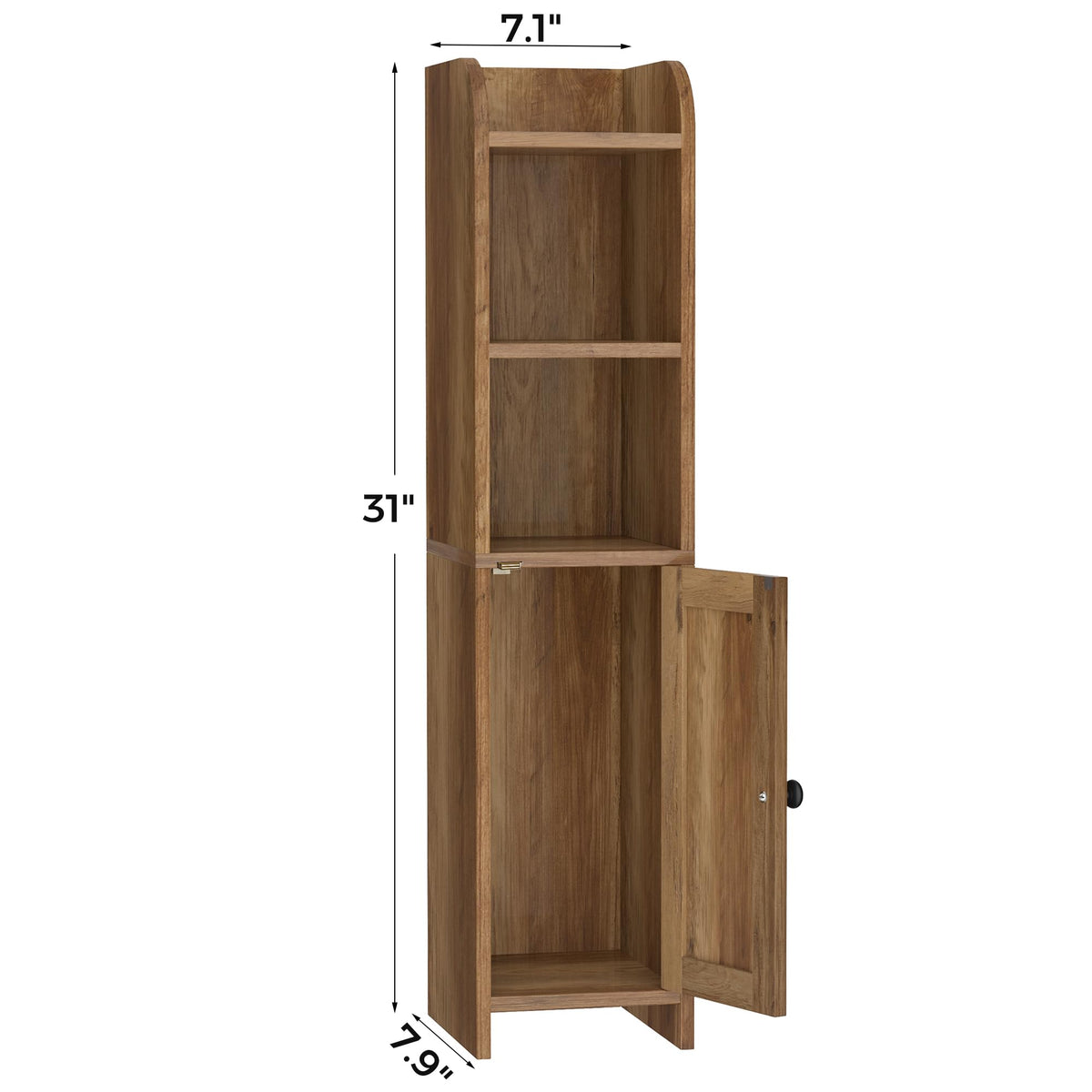 Homhedy narrow corner cabinet shown from side view saving space