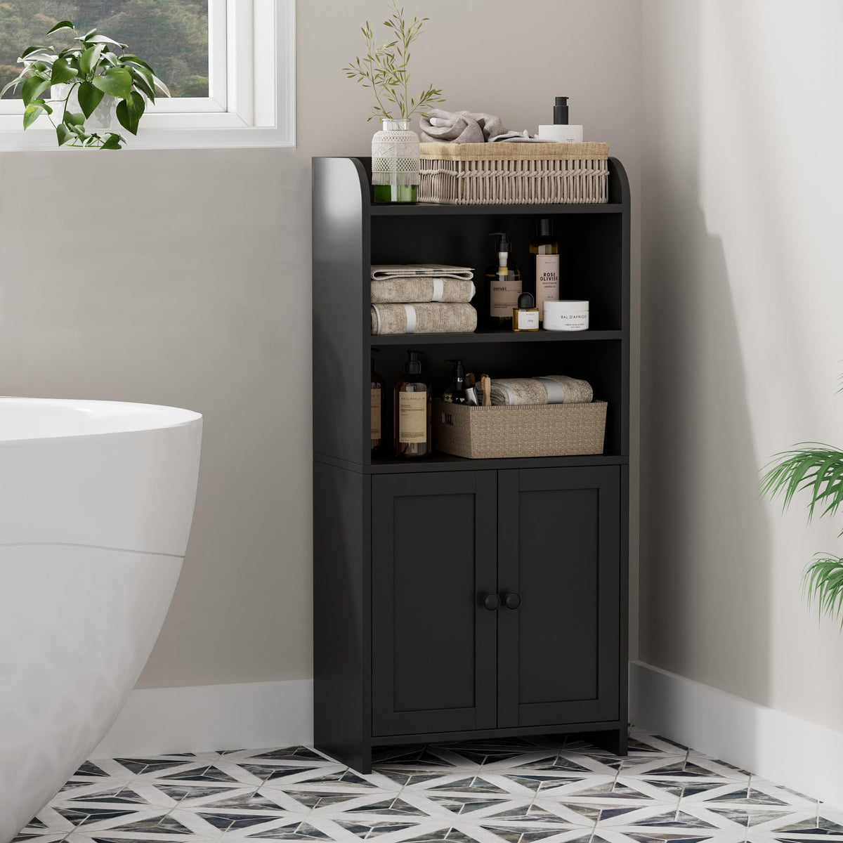 Homhedy cabinet dimensions chart shows space-saving footprint.