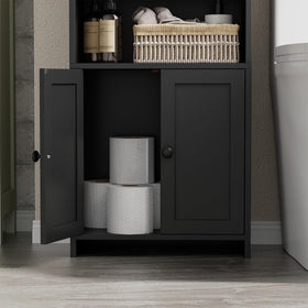 Homhedy cabinet in a laundry room demonstrates versatile storage.