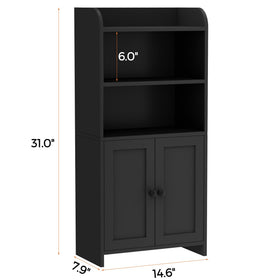 Homhedy cabinet top compartment for decor or phone storage.