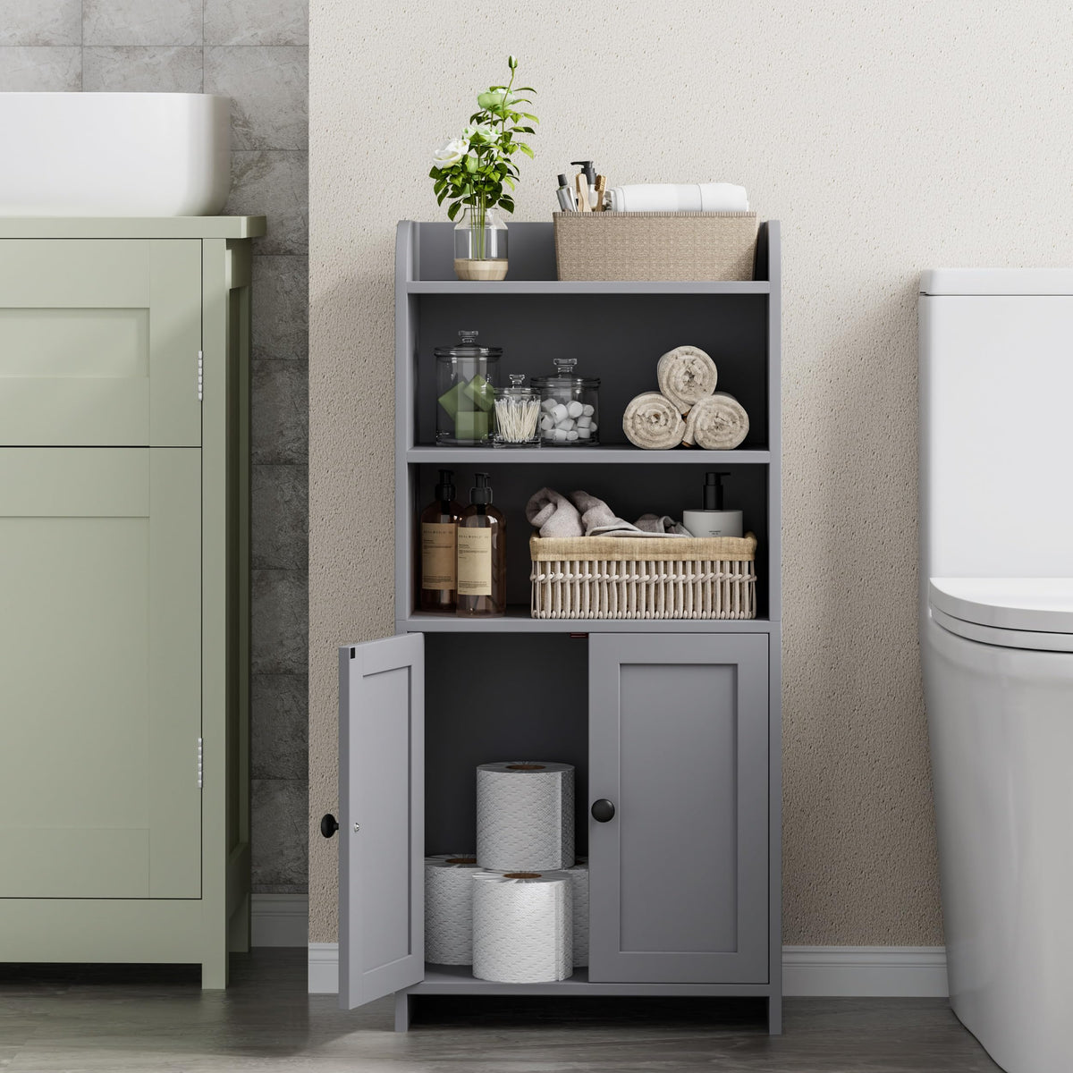 Homhedy storage cabinet includes easy-to-follow assembly instructions.