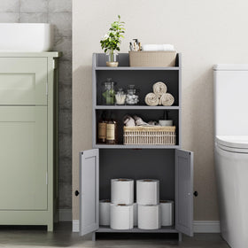 Homhedy compact cabinet supports towels, toiletries, and daily essentials.