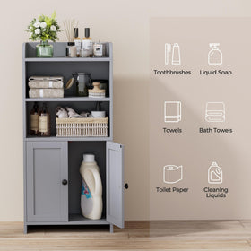 Homhedy cabinet features magnetic door knobs for smooth operation.