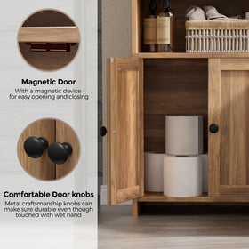 Homhedy small bathroom storage cabinet middle shelf for toiletries