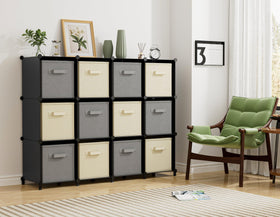 HOMIDEC 12-cube in living spaces provides lightweight organization.