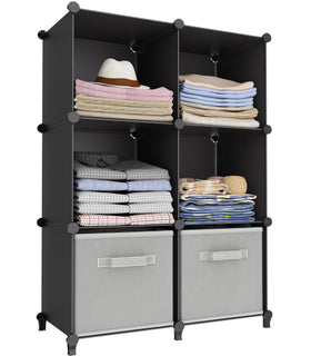 HOMIDEC 6-Cube Storage Organizer assembled in black for a tidy living space