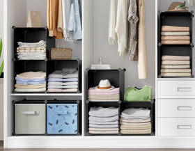 Closet corner upgraded with HOMIDEC storage cubes
