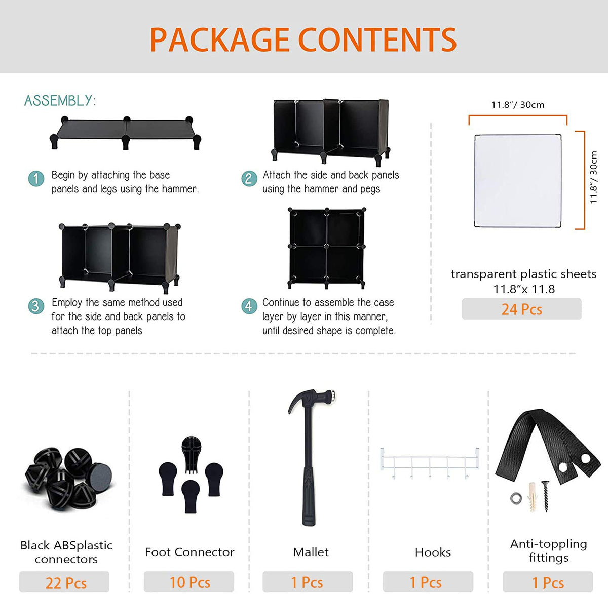 HOMIDEC 6-Cube storage frame detail emphasizes sturdy metal base.