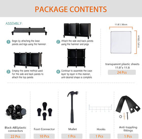 HOMIDEC 6-Cube storage frame detail emphasizes sturdy metal base.