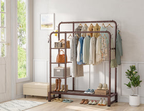 HOMIDEC Bedroom wardrobe setup keeps clothing neat and accessible.
