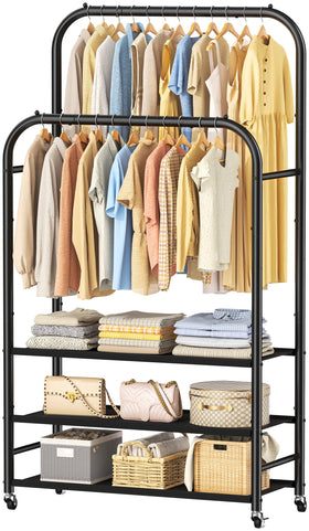HOMIDEC bottom shelves store shoes, bags, and folded items neatly.