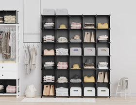 HOMIDEC closet organizer rack-loadout demonstrates versatile storage for clothes and books.