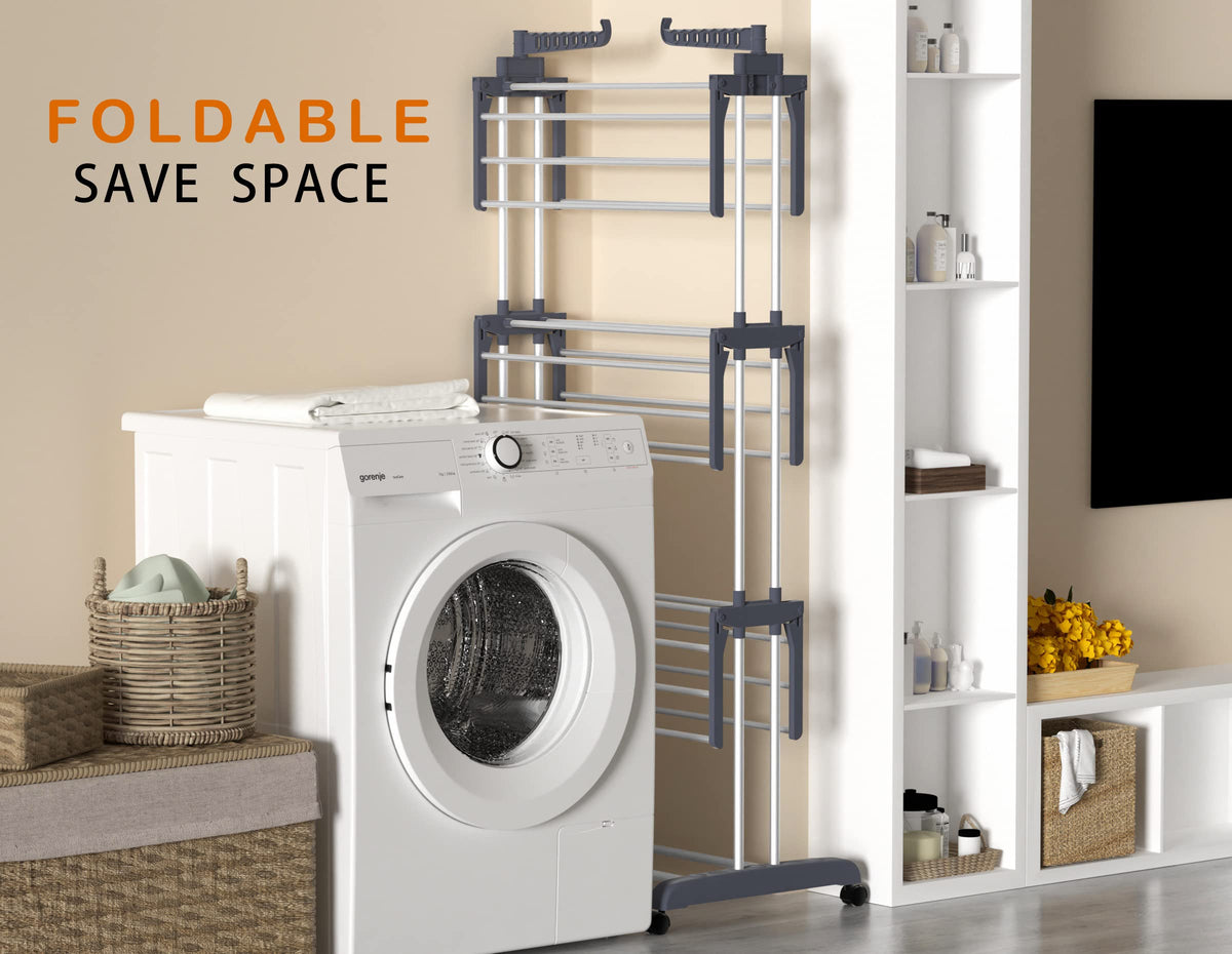 Homidec rack with brakes on castors keeps it secure.