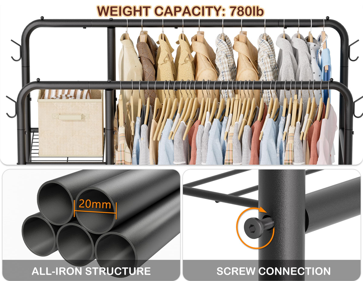 HOMIDEC rack side hooks for coats bags and keys