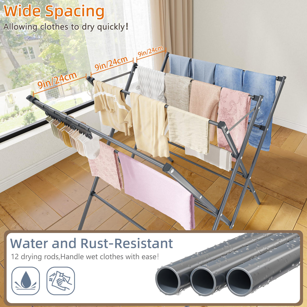 HOMIDEC folding-design makes setup and storage quick and easy.