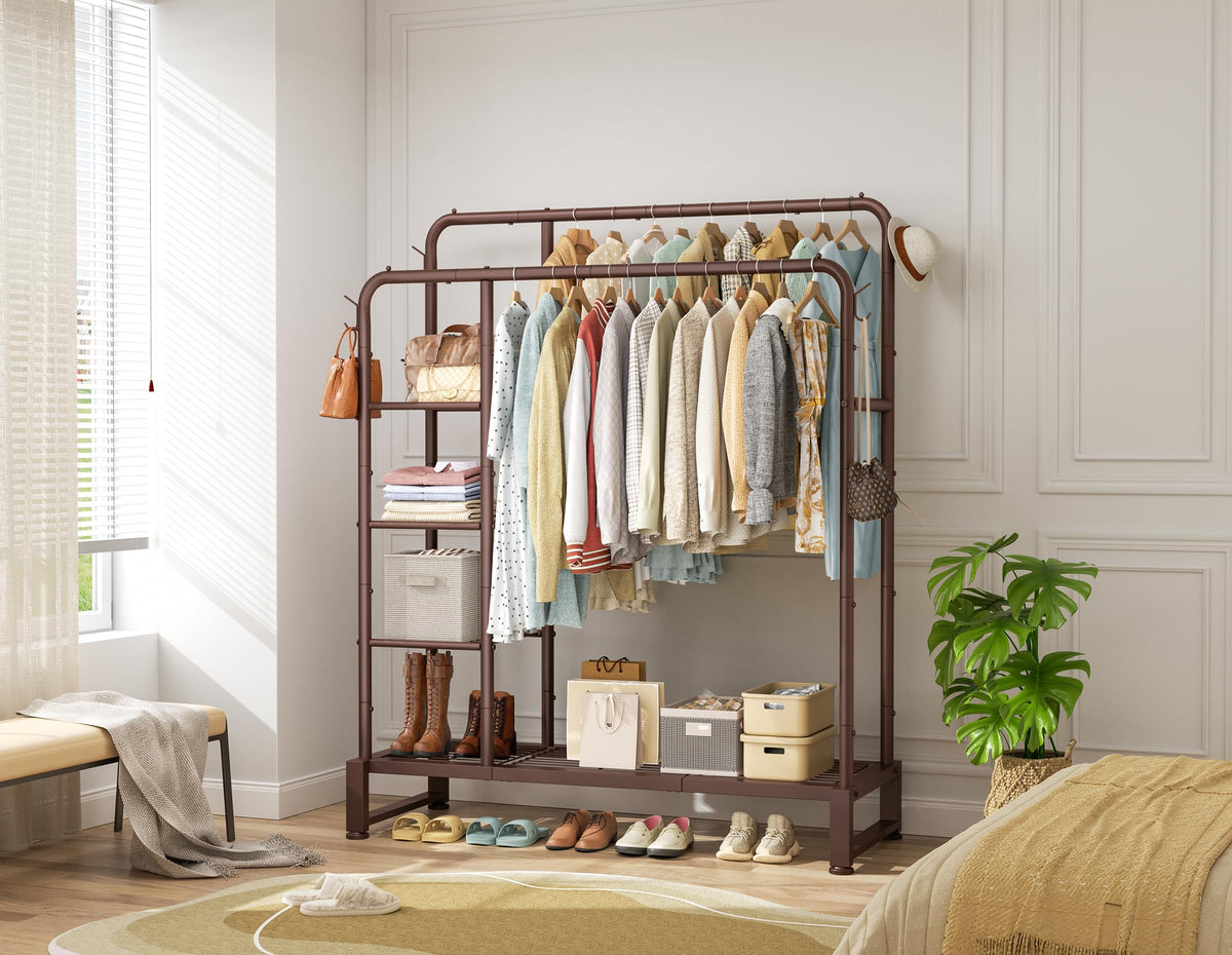 HOMIDEC Four-tier storage shelf for folded clothes, boxes, and accessories.
