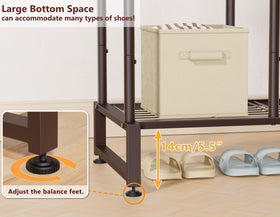 HOMIDEC Mesh shelves provide ventilated storage for garments and shoes.