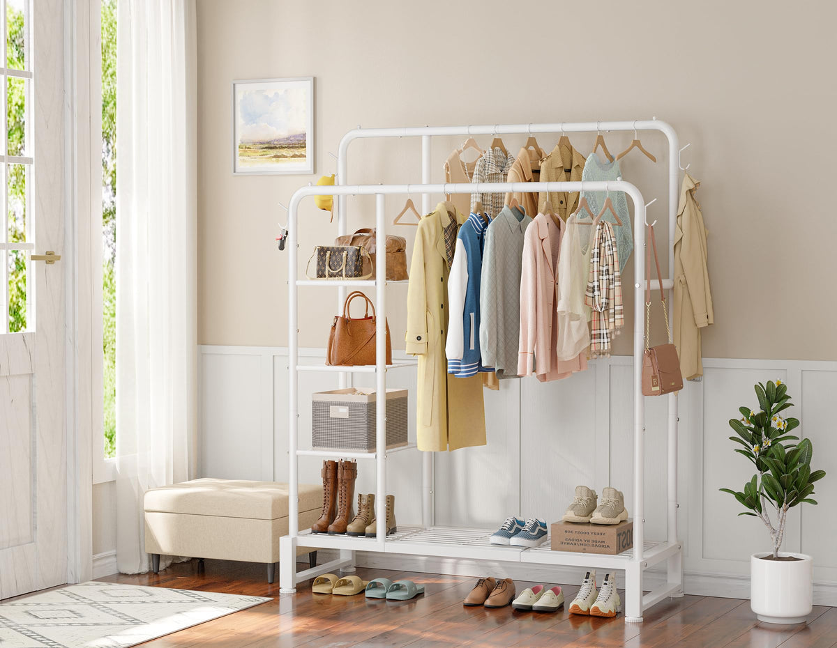 HOMIDEC organized bedroom with visible, breathable storage layout