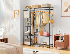 HOMIDEC Portable Clothes Rack with hanging rod ideal for wrinkle-prone garments