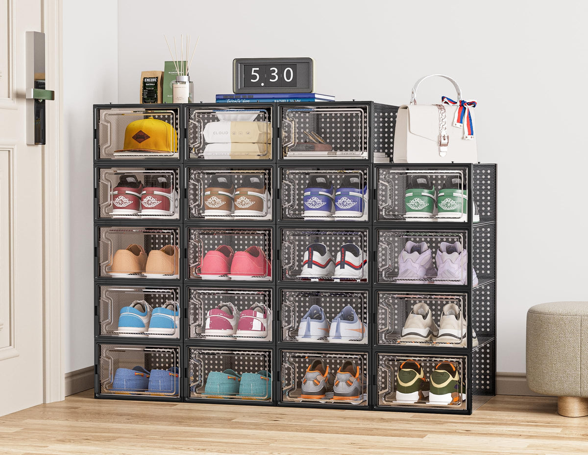 HOMIDEC under-bed storage boxes maximize space while keeping shoes neat.