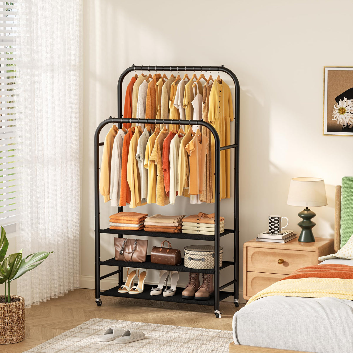 HOMIDEC three-tier dustproof shelves for organized storage and easy cleaning.