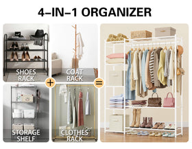 HOMIDEC Wardrobe Closet adjustable balancing feet for stable placement