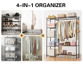HOMIDEC Wardrobe Closet sturdy steel frame with adjustable feet