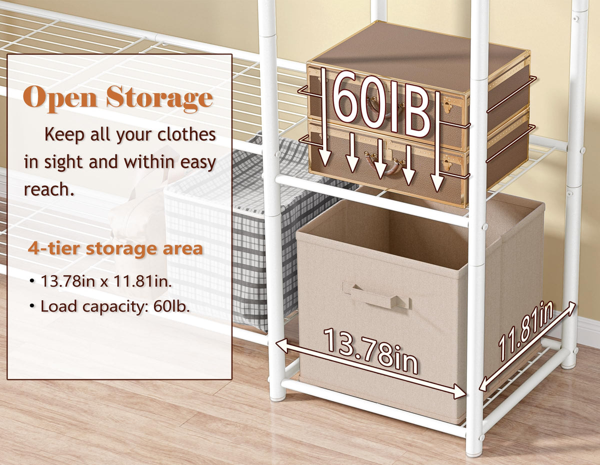 HOMIDEC Wardrobe Closet durable steel construction for long lasting use