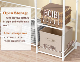 HOMIDEC Wardrobe Closet durable steel construction for long lasting use